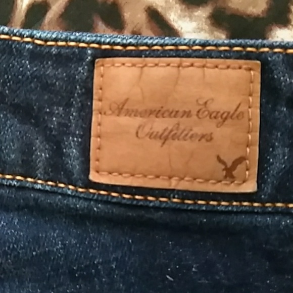 American Eagle Skinny Kick Frayed Jeans Sz 6Short - Picture 5 of 8